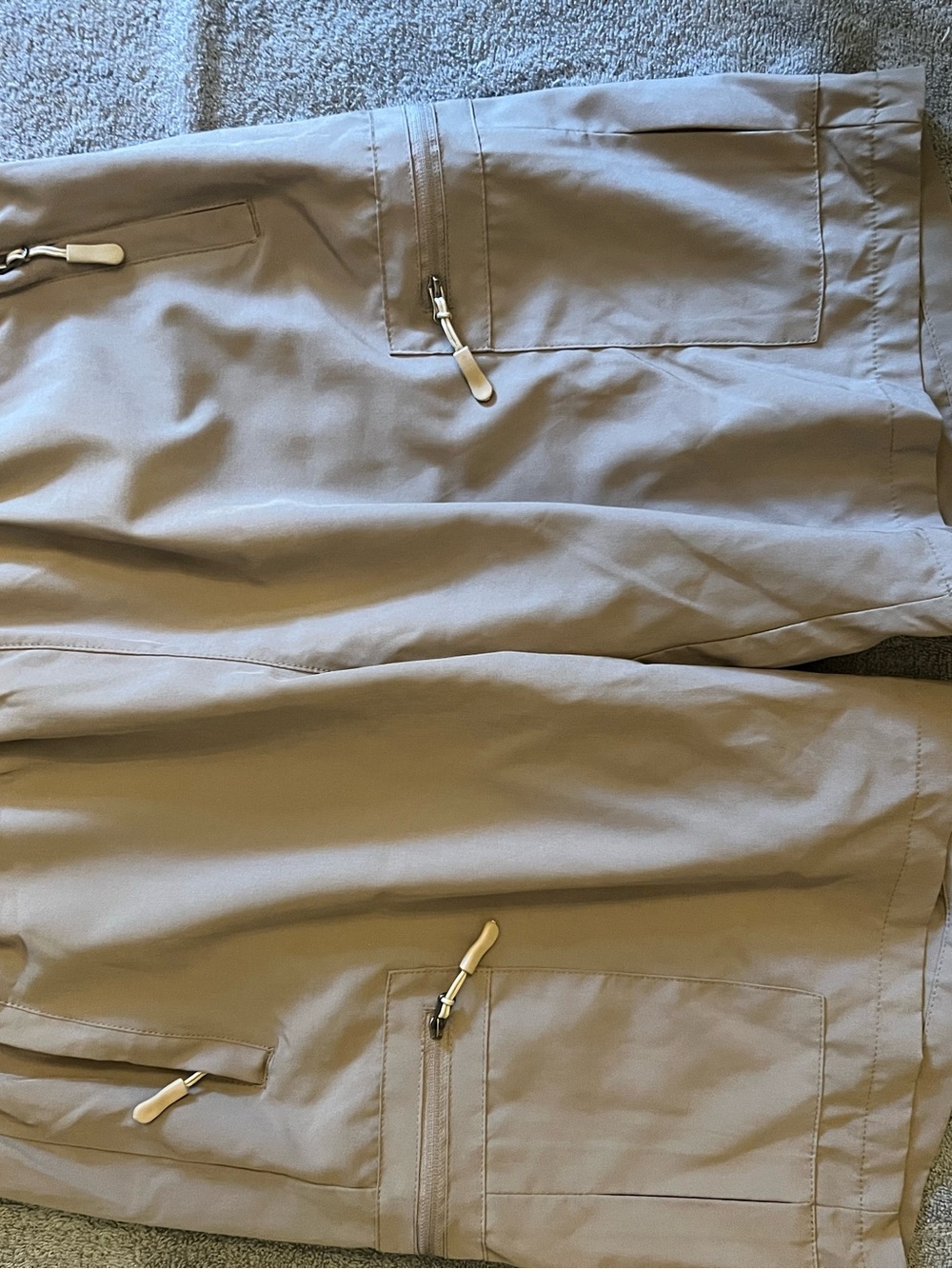Light Taupe Outdoor Cargo Pants with Zip Pockets